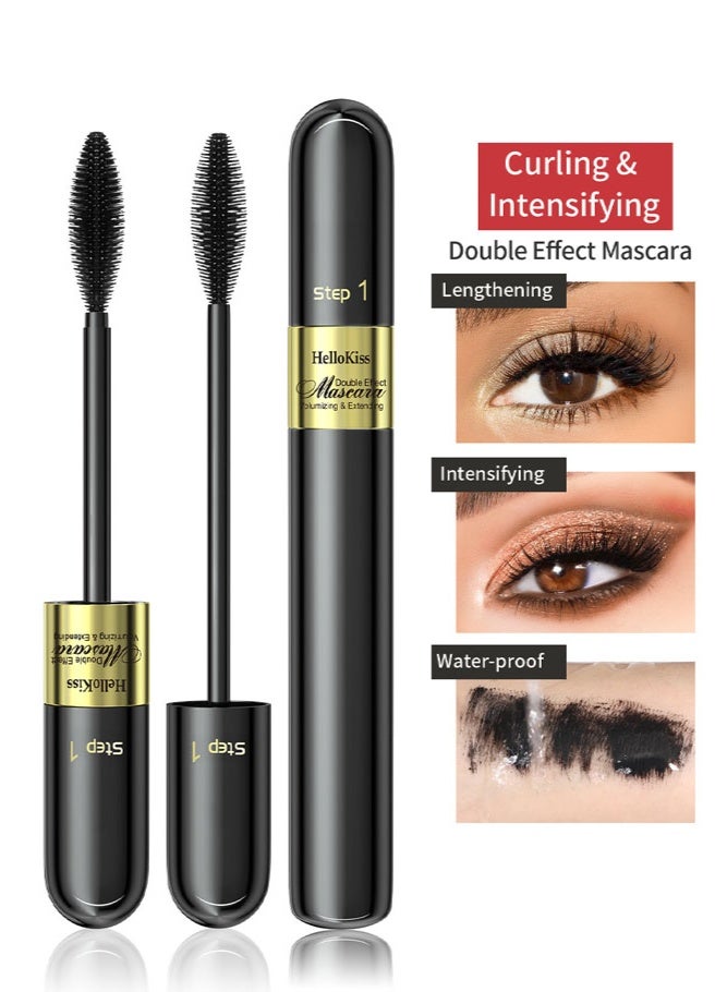 HelloKiss 2-in-1 Mascara Lash Princess False Lash Effect Mascara Extreme Black Extension & Long Lasting Volumizing Lashes Smudge Proof Long Lasting - Image 5